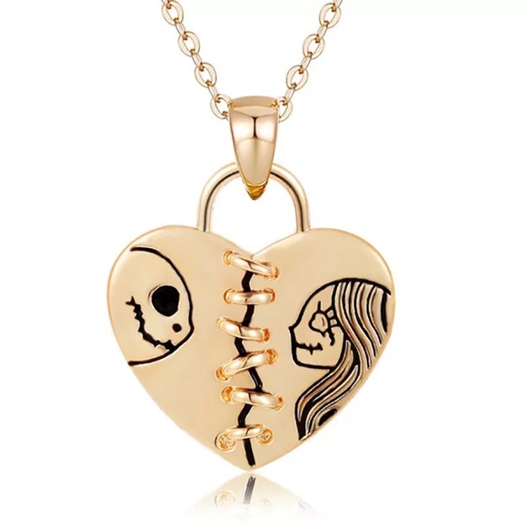 Nightmare Before Christmas Necklace Jack and Sally Meant to be. - Picture 8 of 16